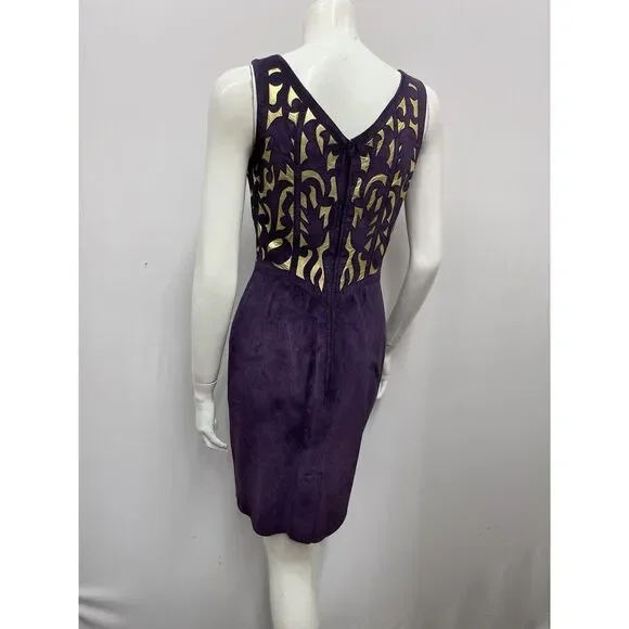 Vintage North Beach Leather Dress & Jacket Set Purple Suede Gold Leather 5/6 7/8 Vintage North Beach Leather Dress & Jacket Set Purple Suede Gold Leather 5/6 7/8